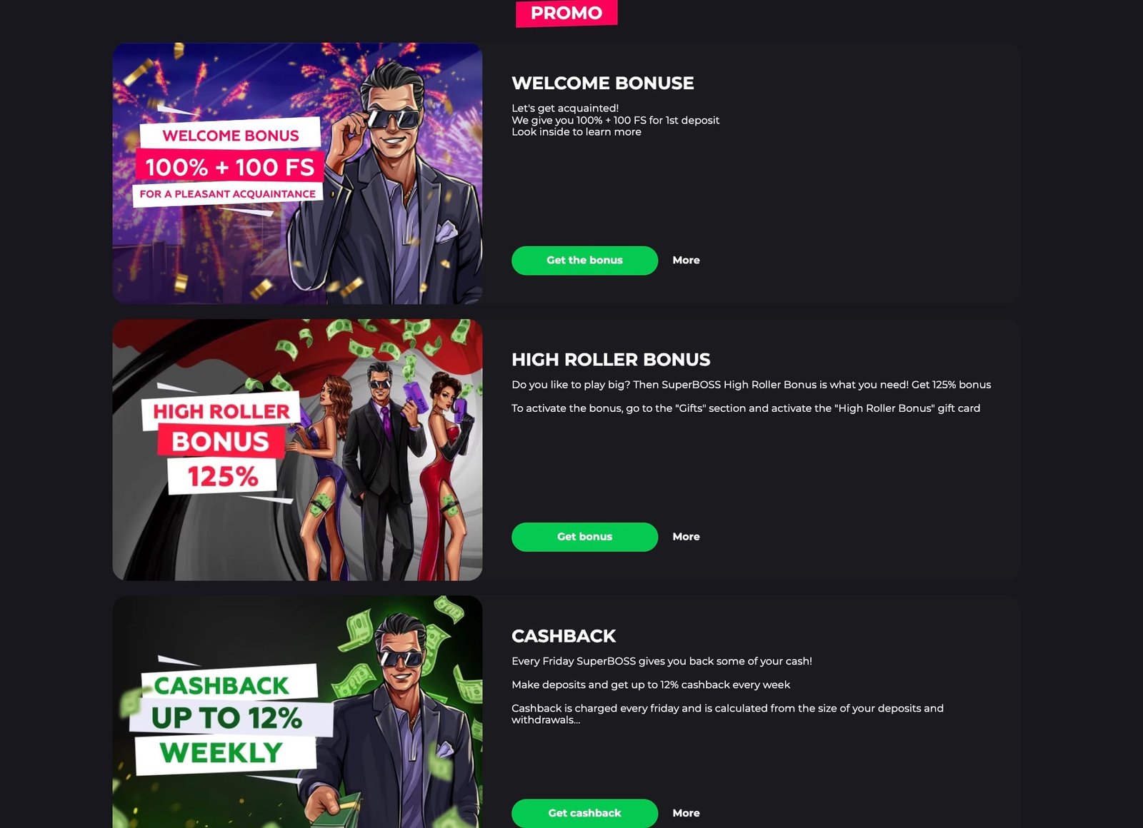 Superboss Casino promotions