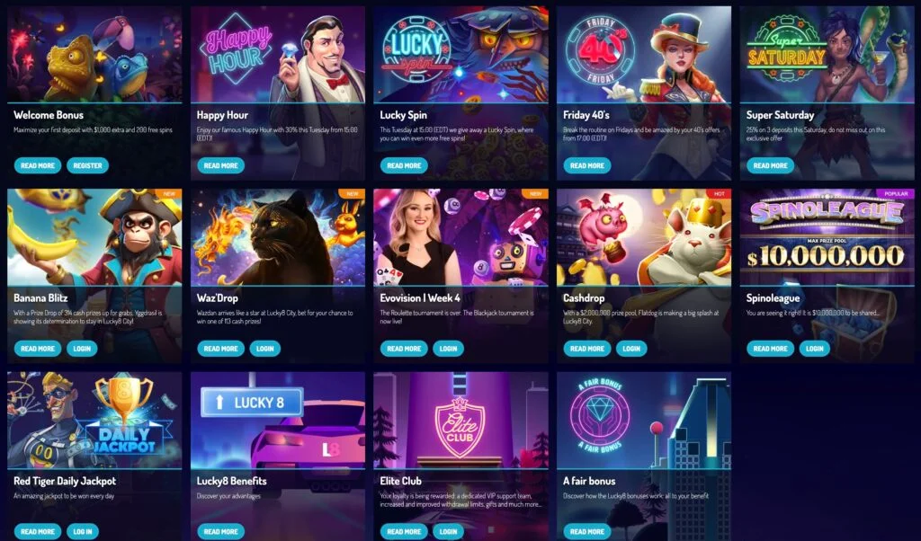 Lucky8 Casino Bonuses and Promotions