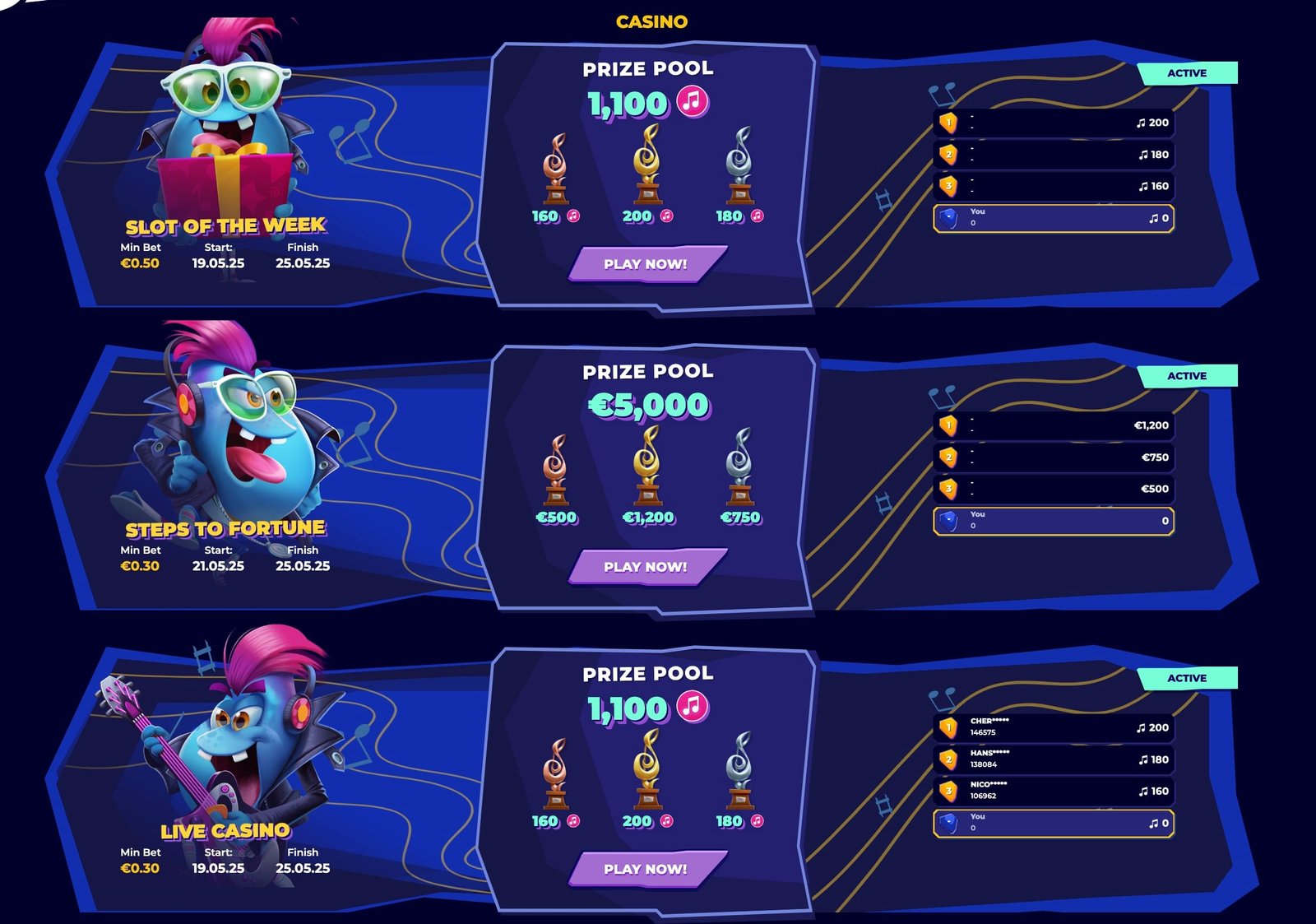 Mr Pacho Casino tournaments